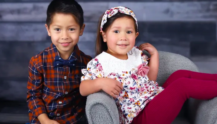 Jeffrey Hatcher, 8, and his sister 6-year-old Charlotte
