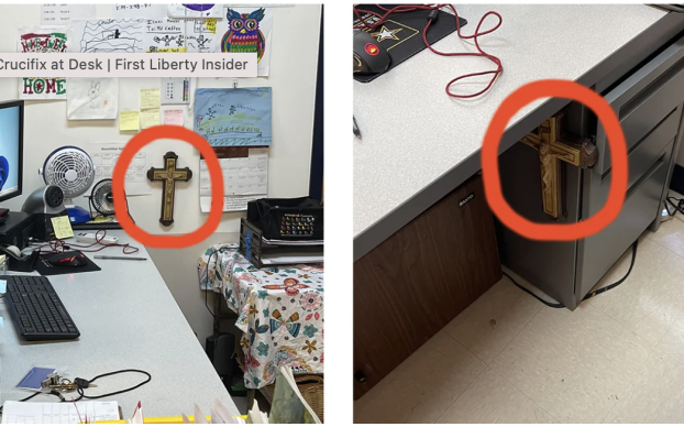Arroyo-Castro initially moved the crucifix under her desk as requested